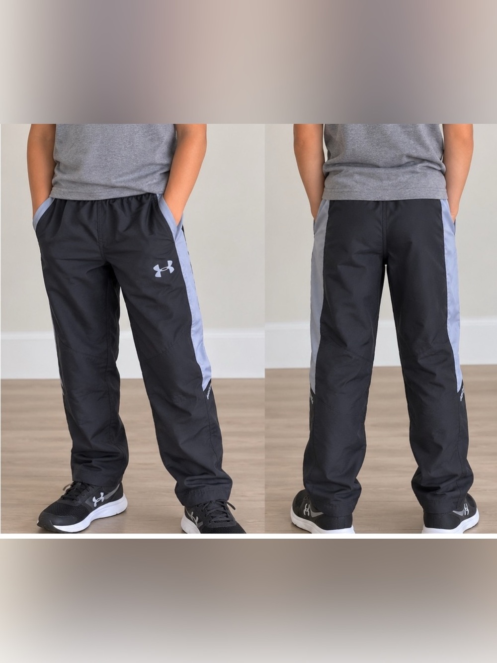 Under Armour Black Jogger Pants with Gray Side Panels